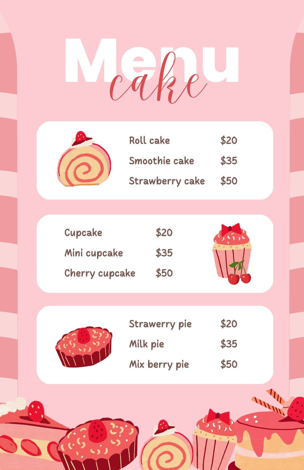 sample Homemade Cake Price List Template sample Homemade Cake Price List Template