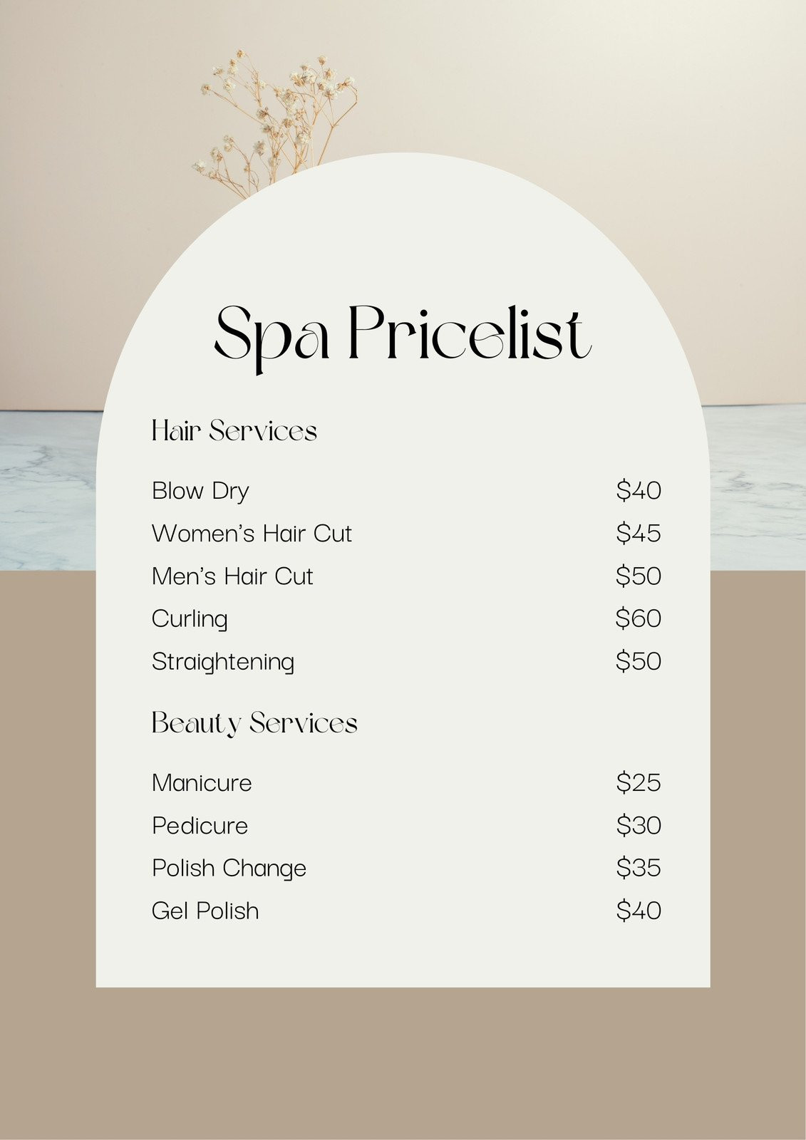 sample Massage Price List Template sample Massage Price List Template