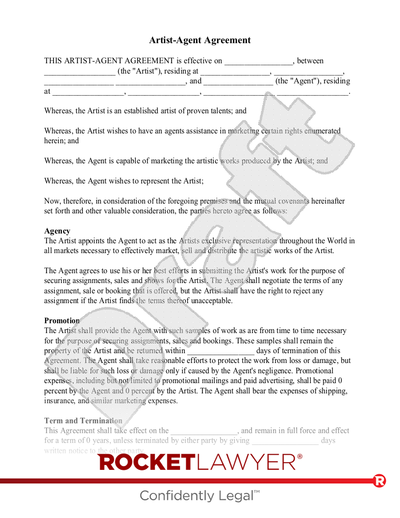 sample artist agreement template sample artist agreement template