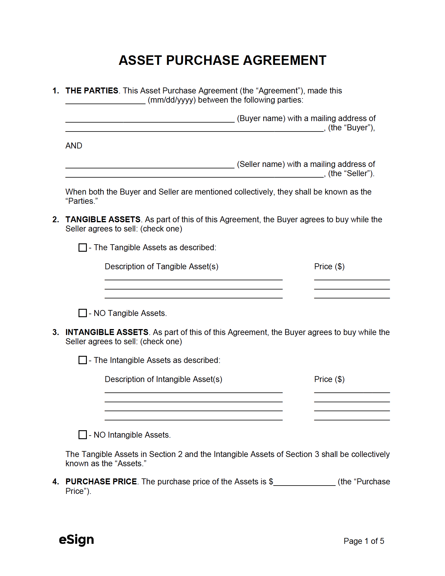 sample asset purchase agreement template sample asset purchase agreement template
