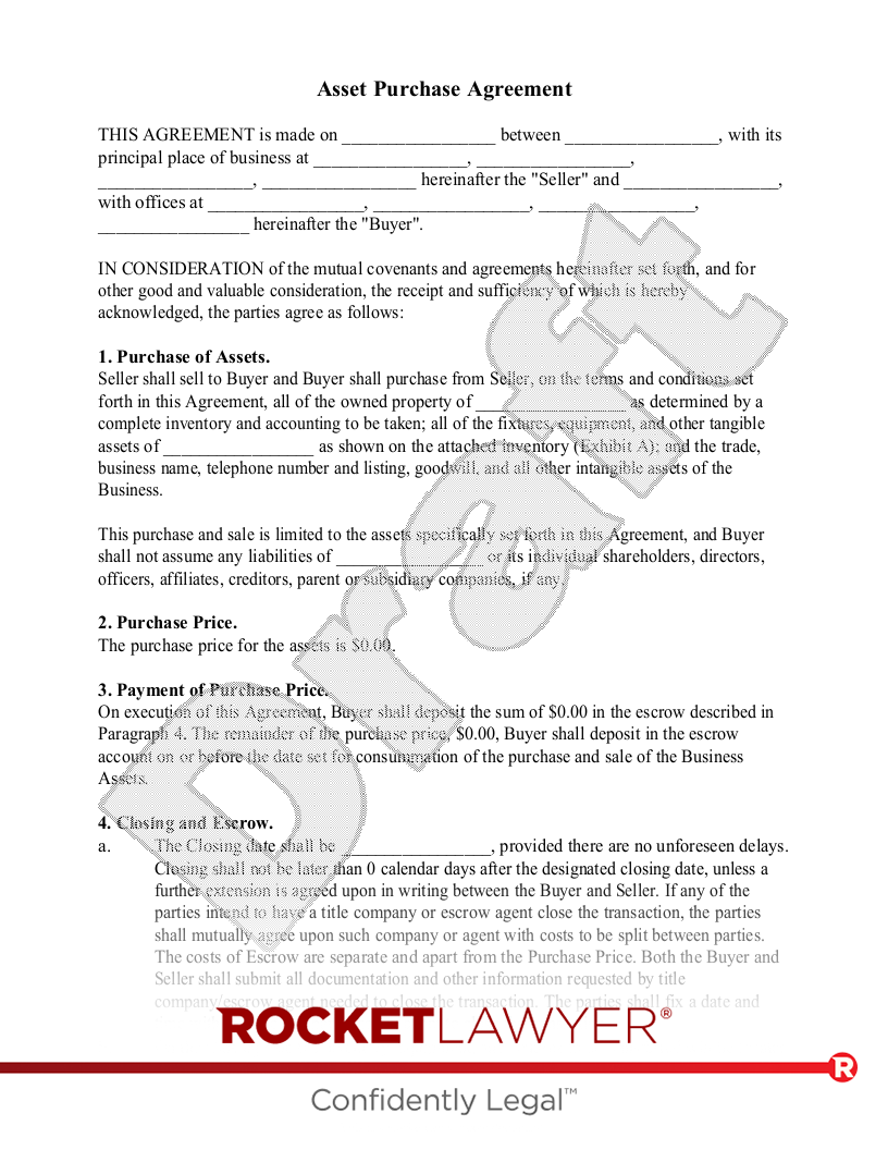 sample asset purchase agreement template sample asset purchase agreement template