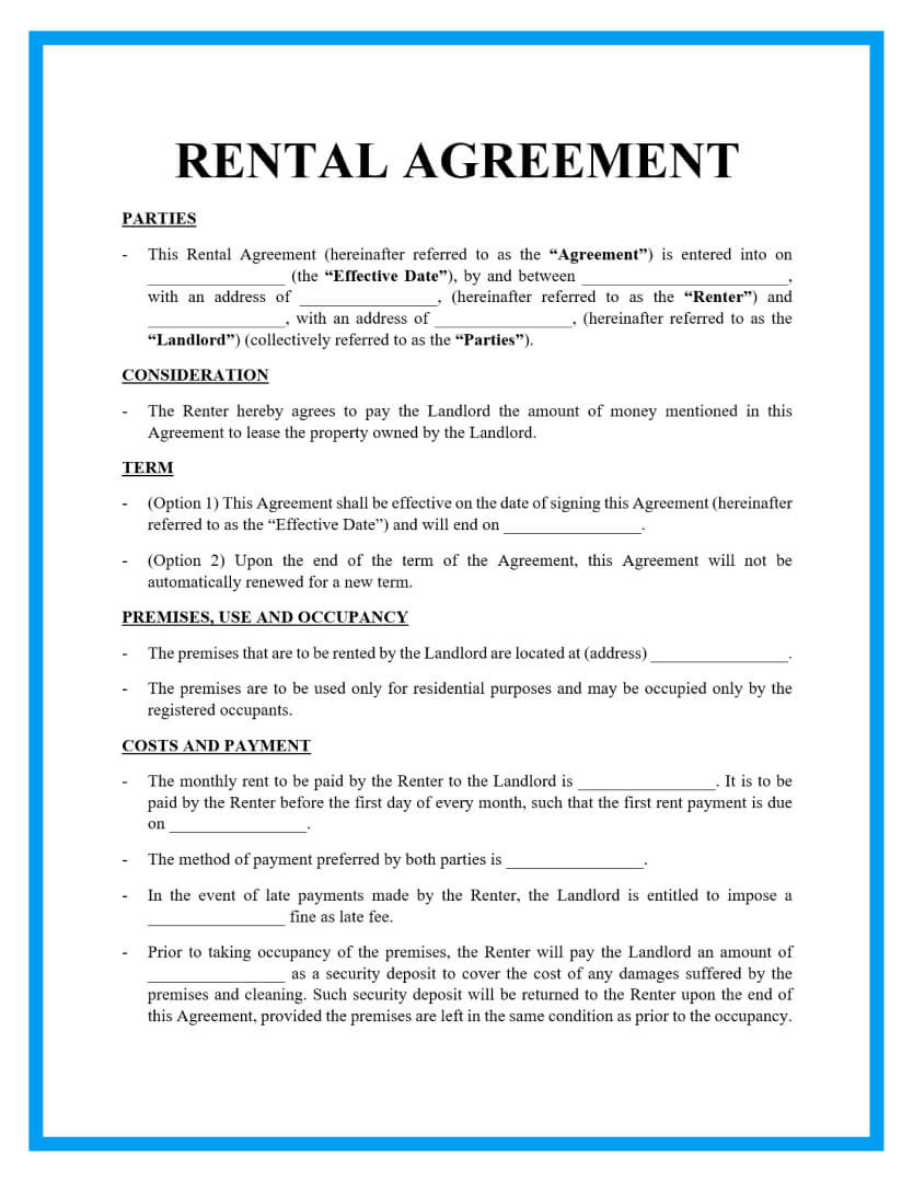 sample house rent agreement template sample house rent agreement template