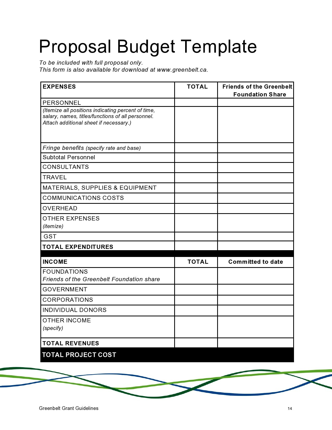 sample simple grant proposal budget template sample simple grant proposal budget template