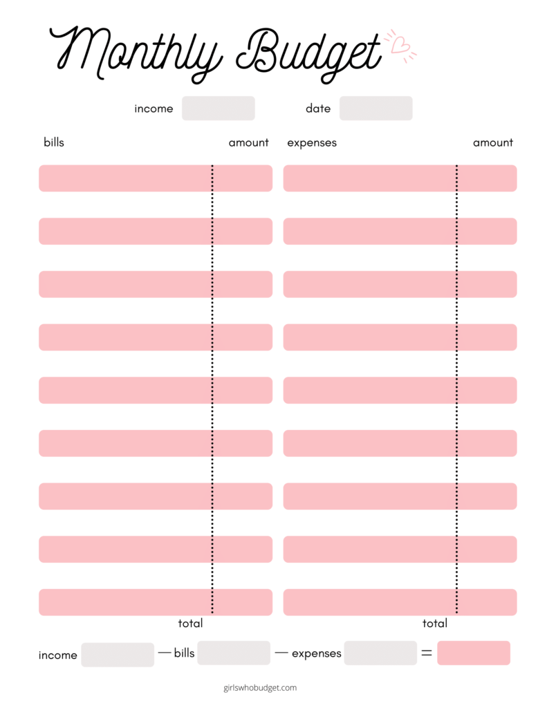 sample cute weekly budget template sample cute weekly budget template