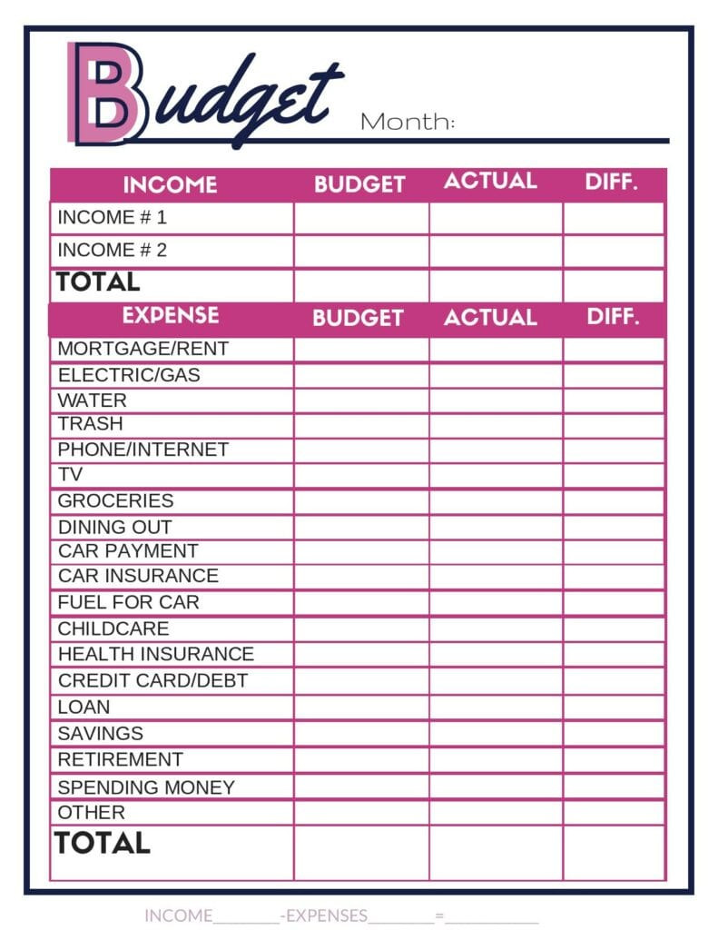 sample single mom budget template sample single mom budget template