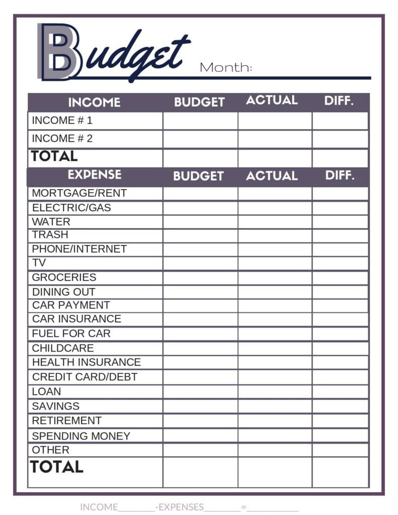 sample single mom budget template sample single mom budget template