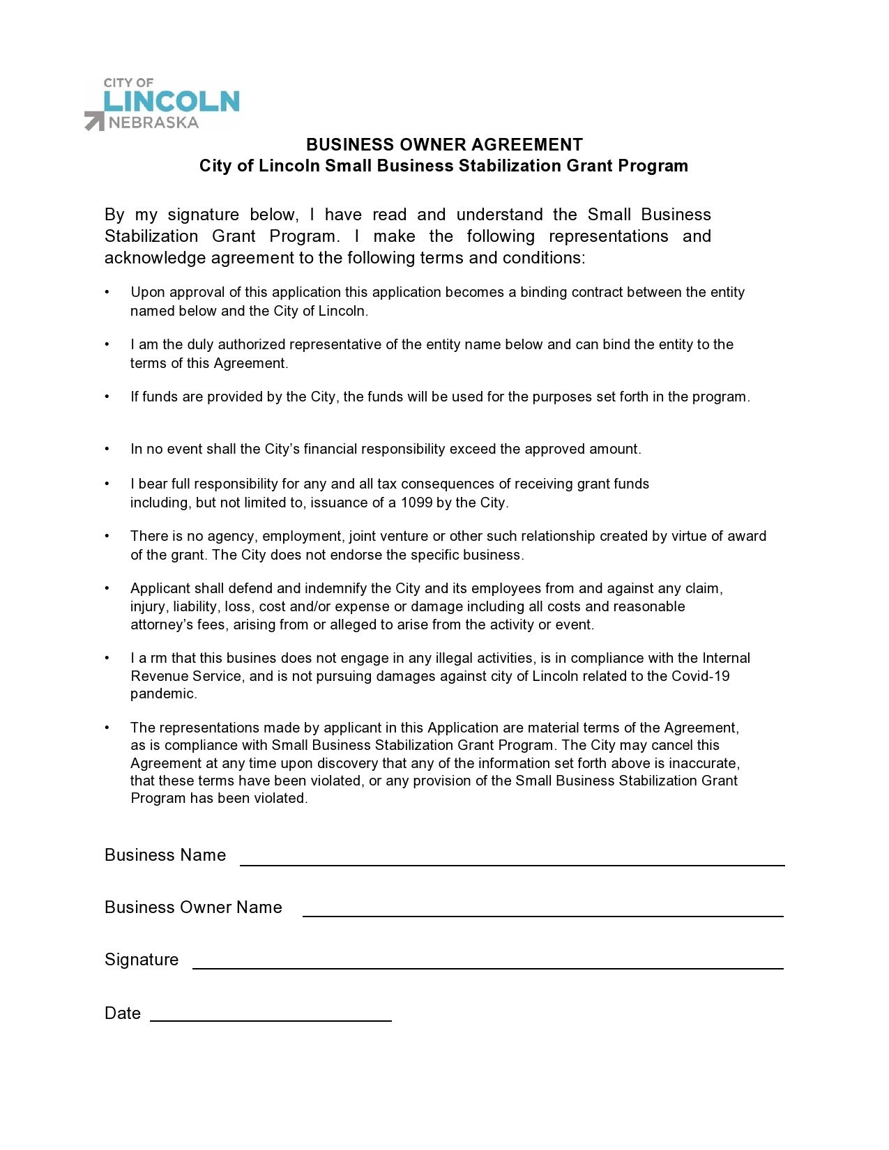 sample Small Business Agreement Template sample Small Business Agreement Template