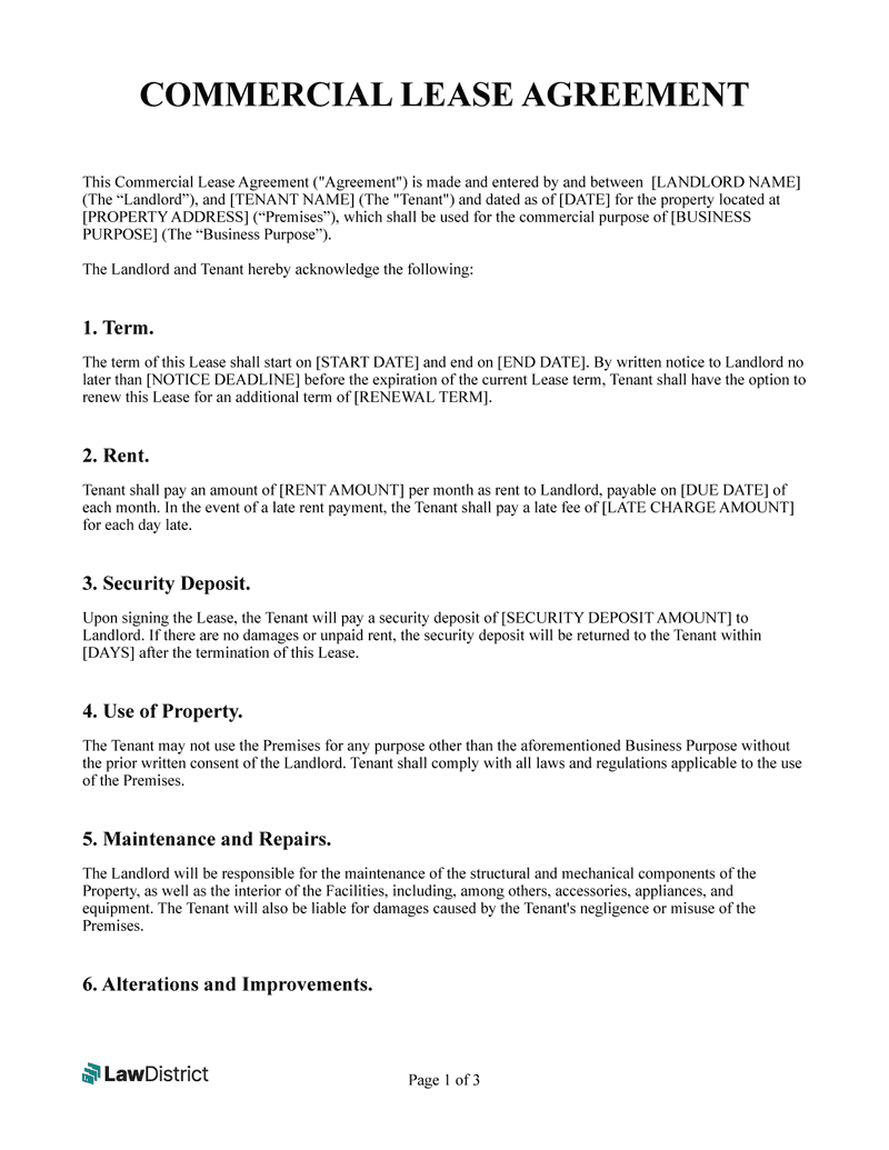 sample commercial rent agreement template sample commercial rent agreement template