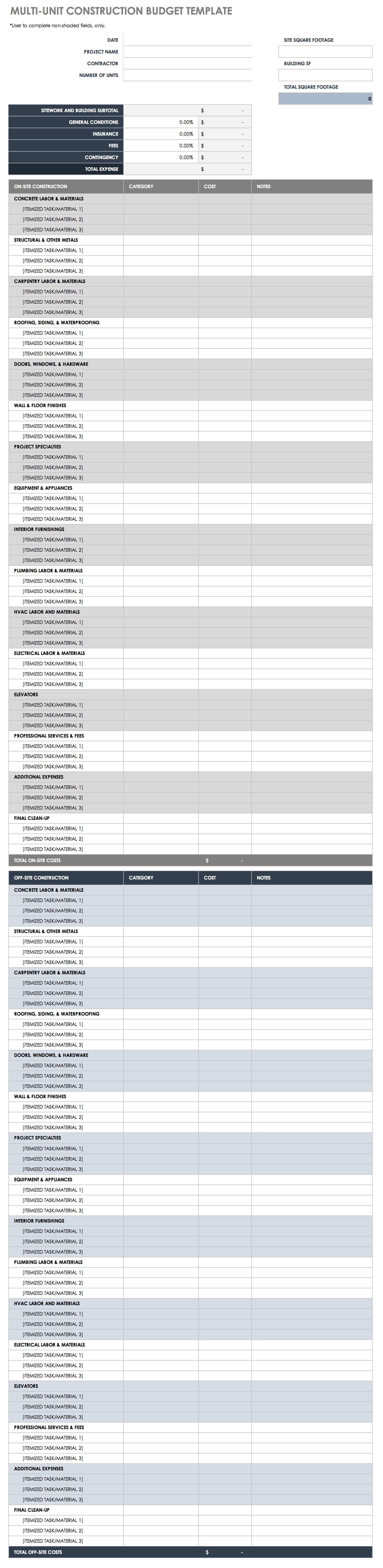 sample building a house budget template sample building a house budget template