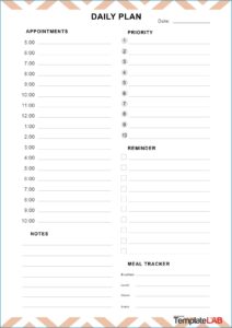 free daily planner template word