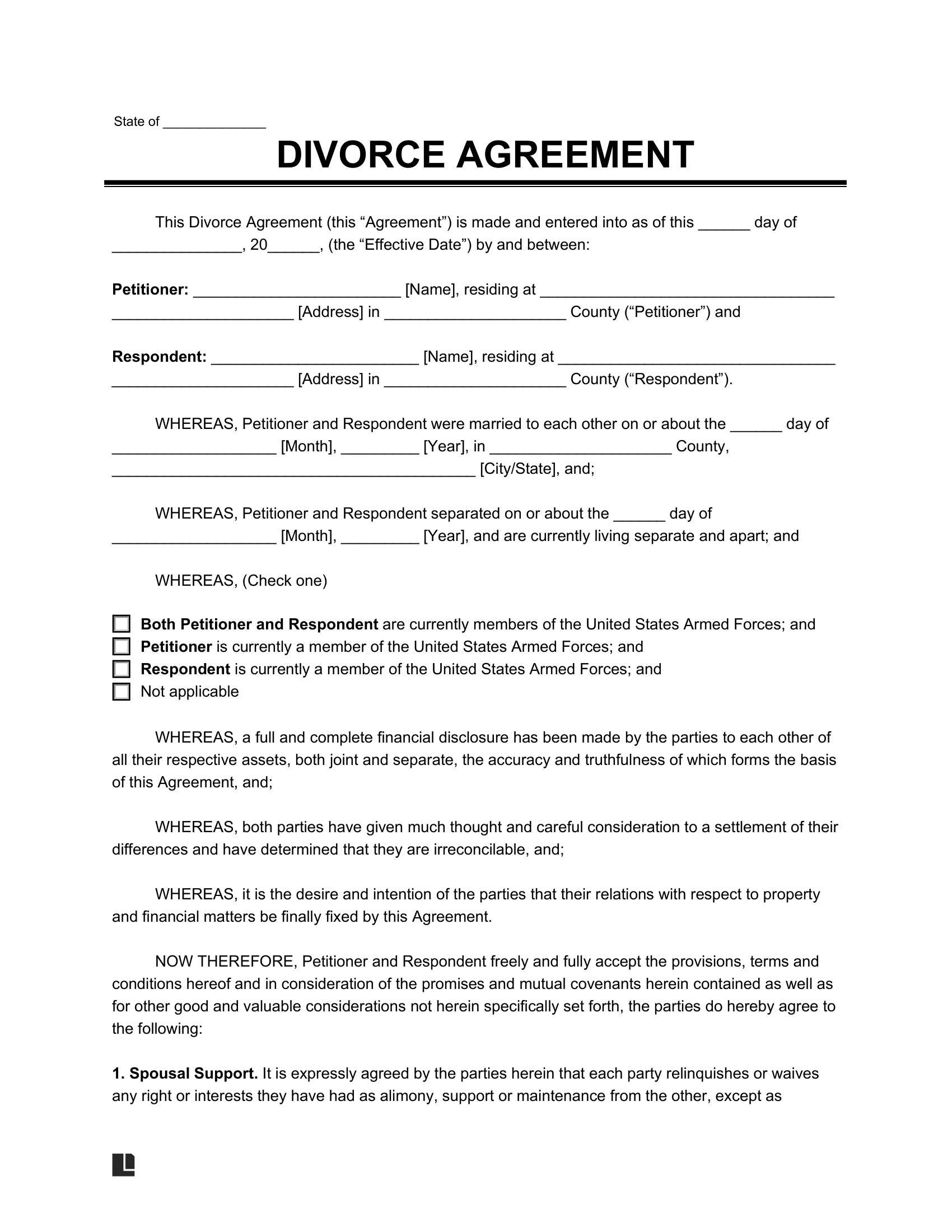 sample separate agreement template sample separate agreement template