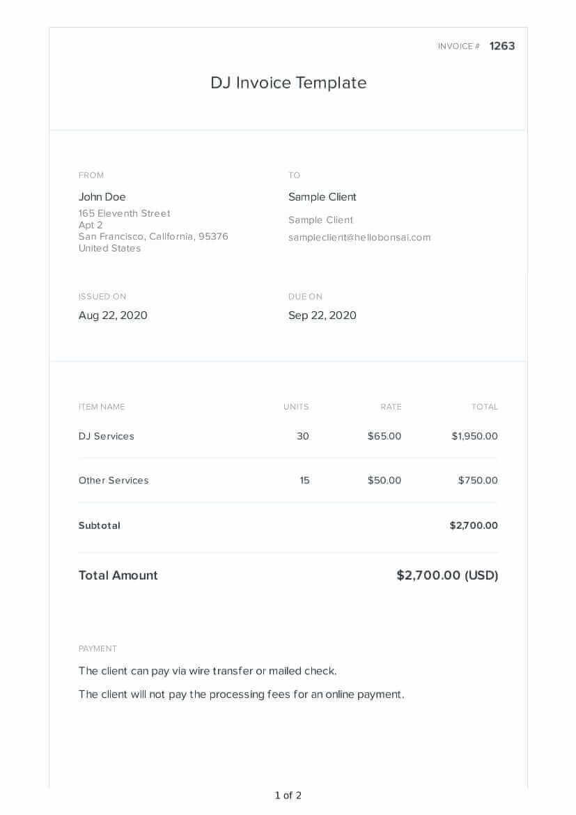 sample DJ Price List Template sample DJ Price List Template