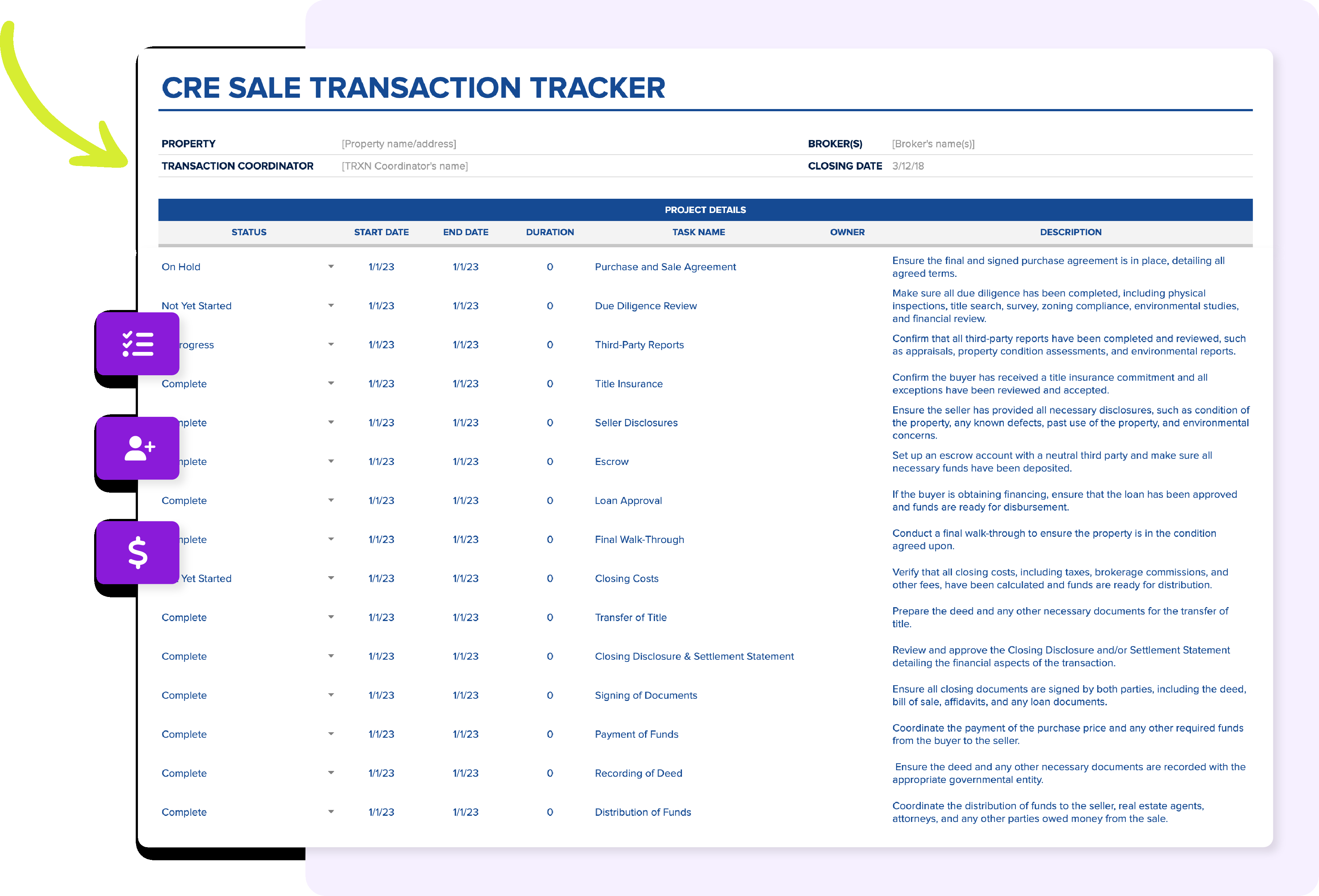 sample real estate closing checklist template sample real estate closing checklist template