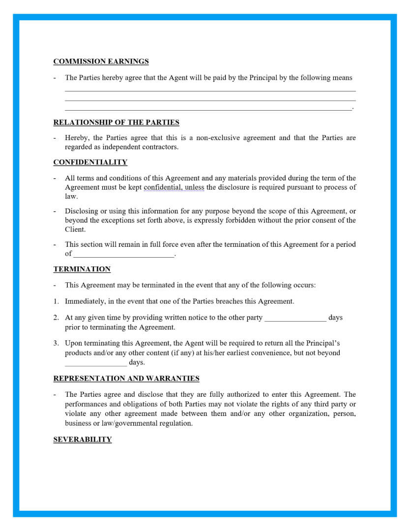 sample commission agreement template sample commission agreement template