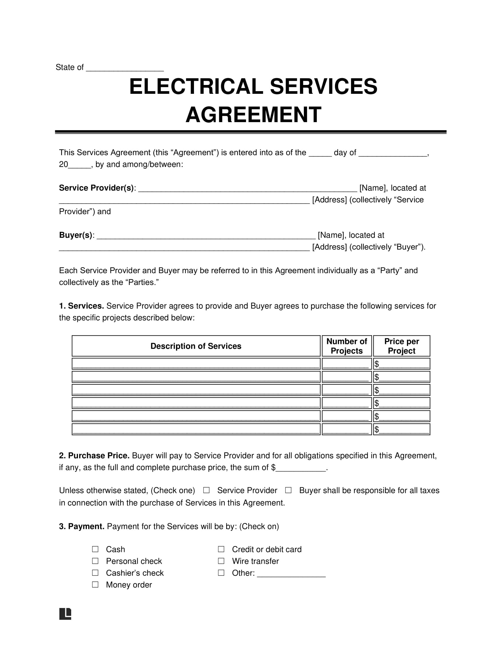 sample electrical contract agreement template sample electrical contract agreement template