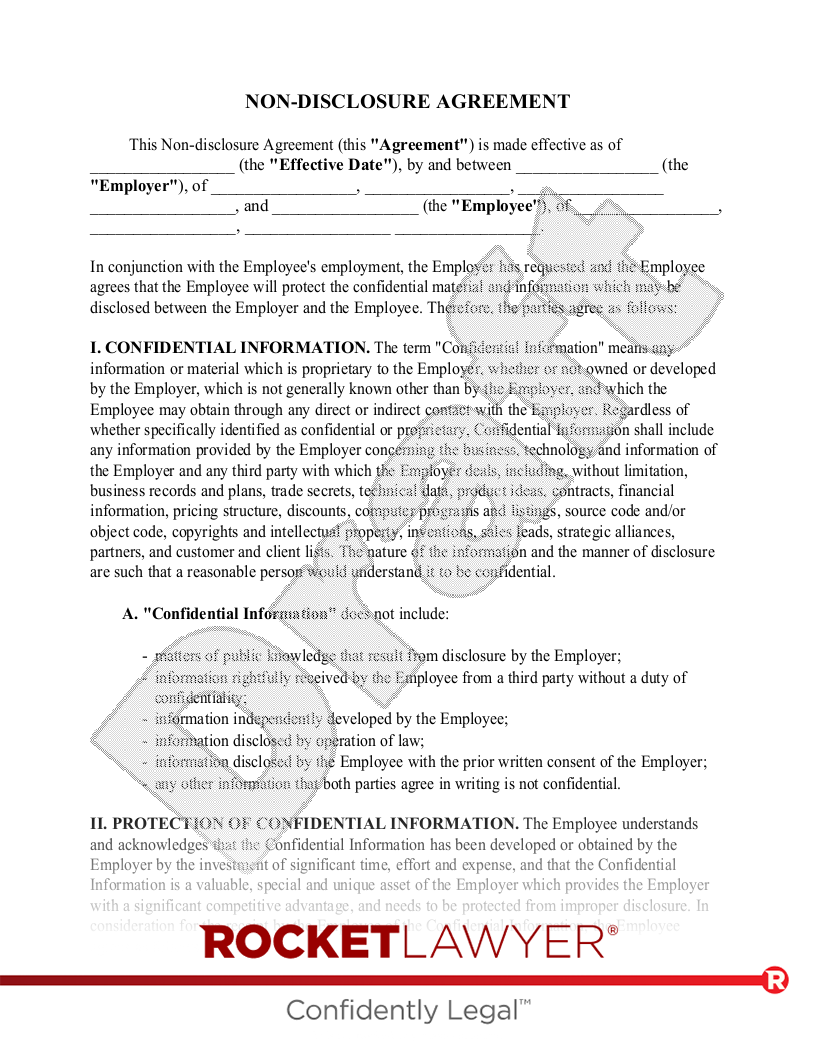sample non disclosure agreement for employees template sample non disclosure agreement for employees template