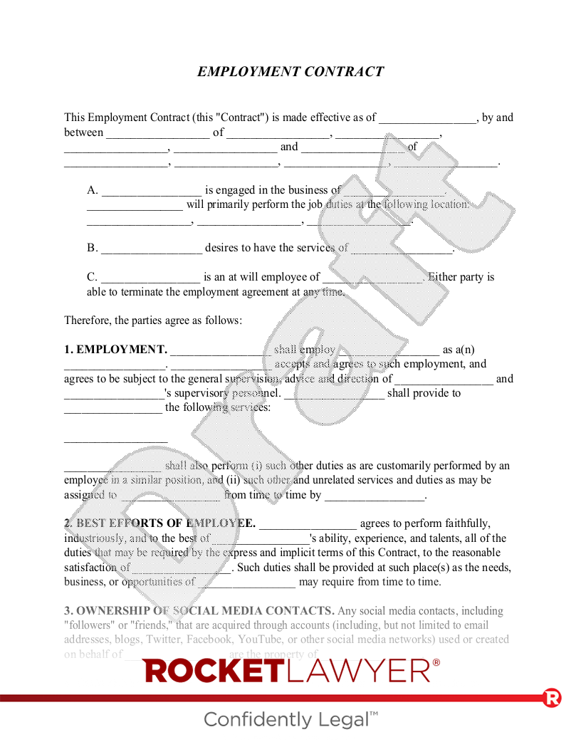 sample job agreement template sample job agreement template