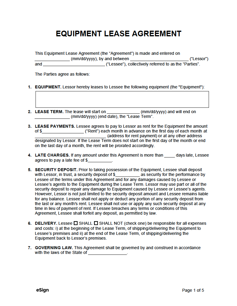 sample machine lease agreement template sample machine lease agreement template