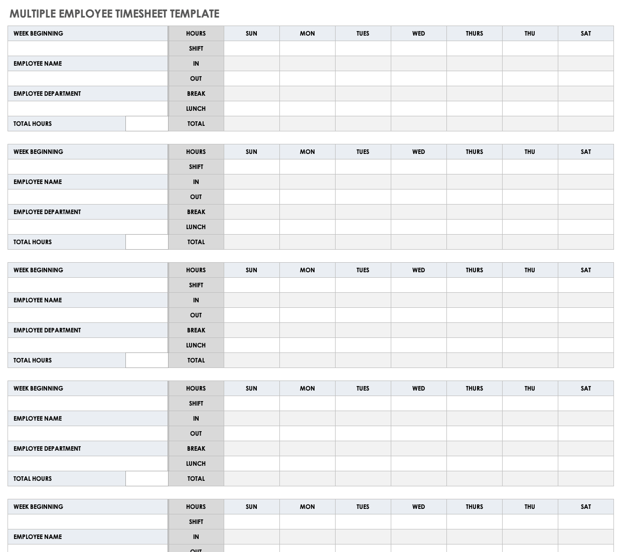 sample multiple employees timesheet template sample multiple employees timesheet template