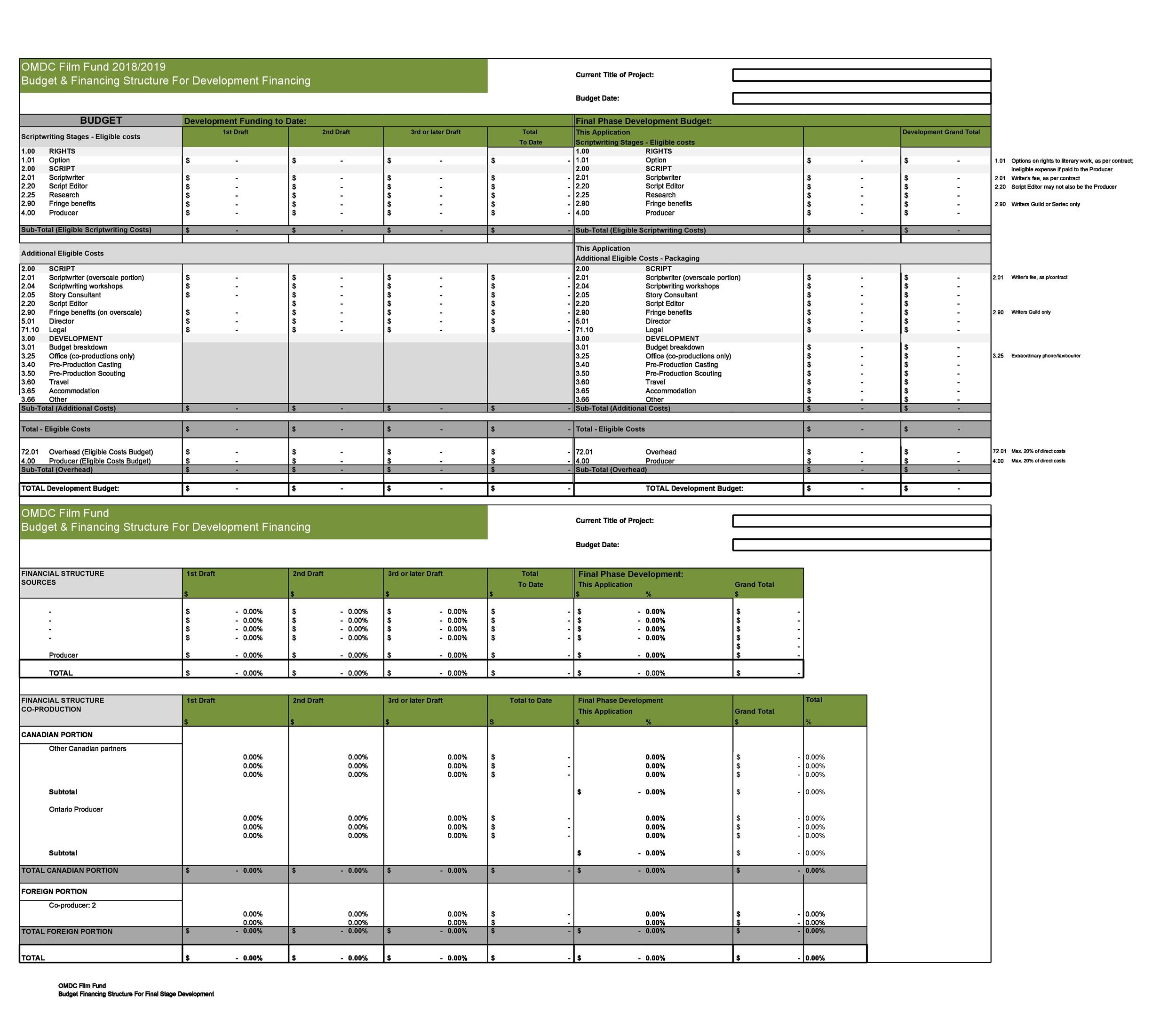 sample documentary film budget template sample documentary film budget template