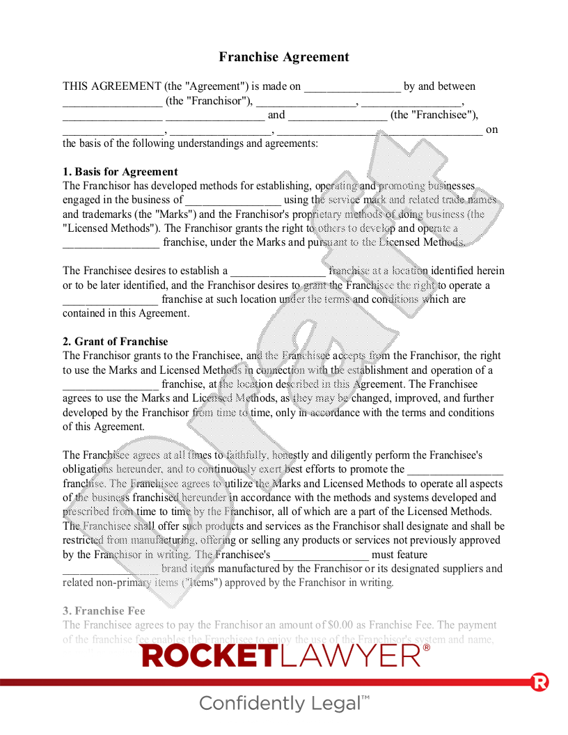 sample franchise agreement template sample franchise agreement template