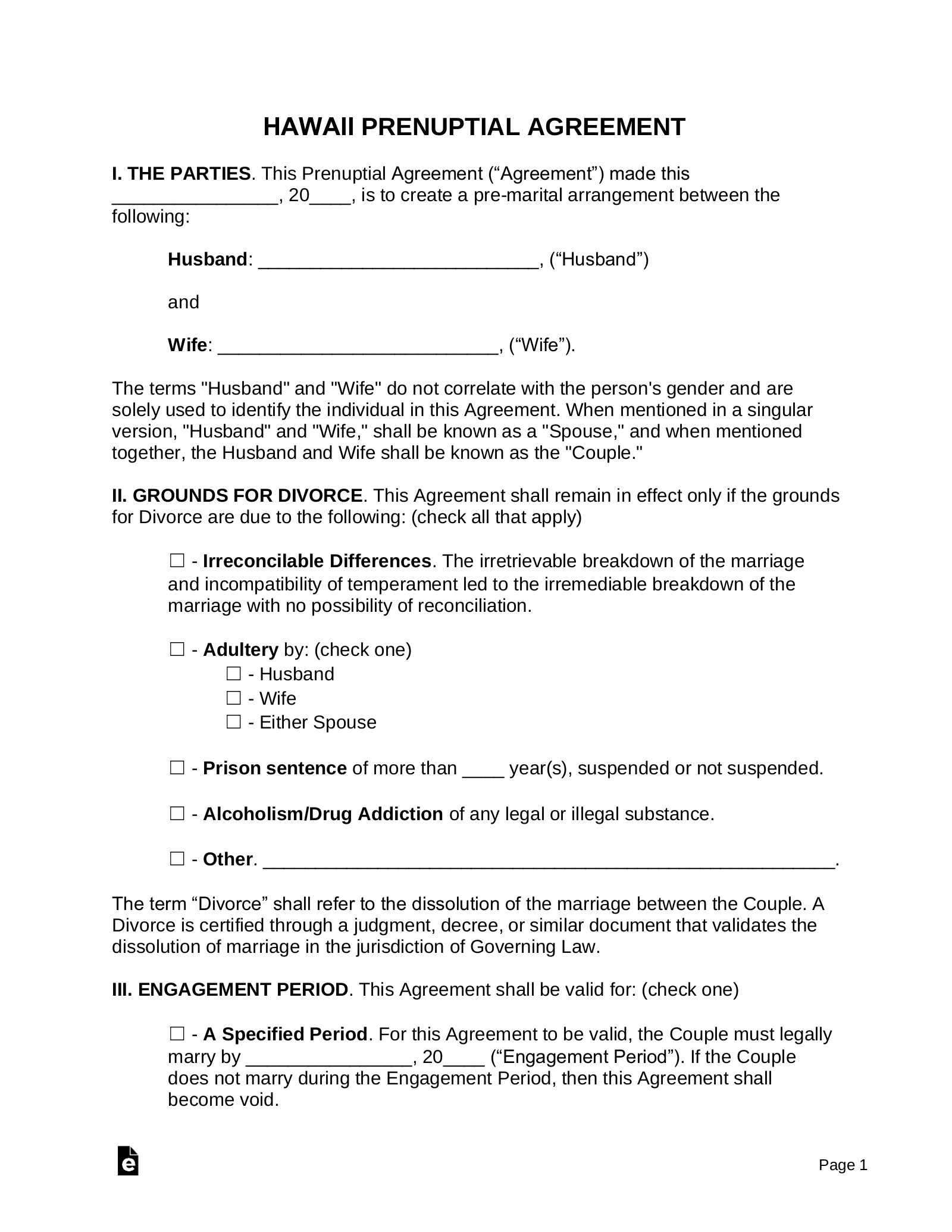sample prenuptial agreement template sample prenuptial agreement template