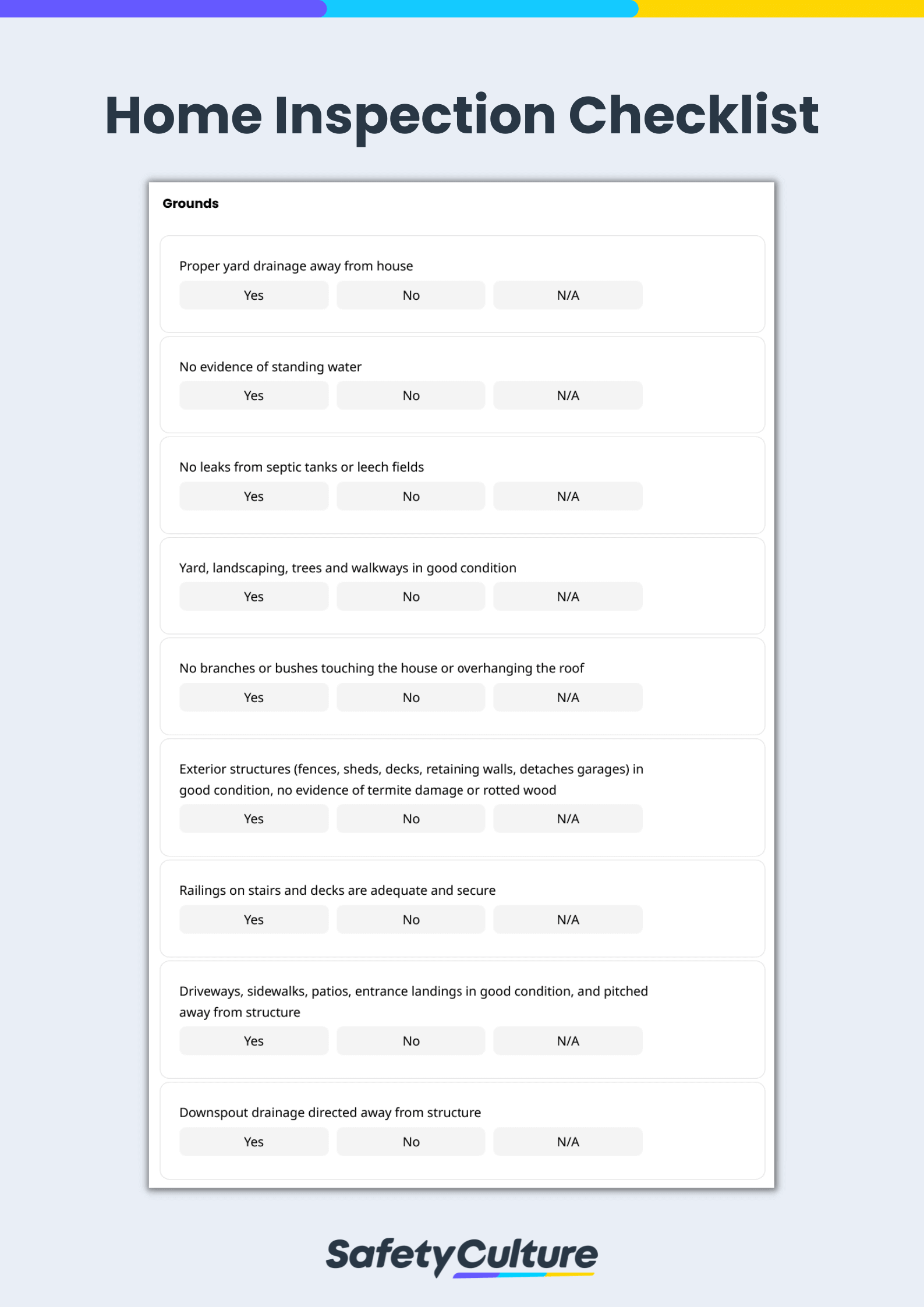 sample inspection checklist template sample inspection checklist template