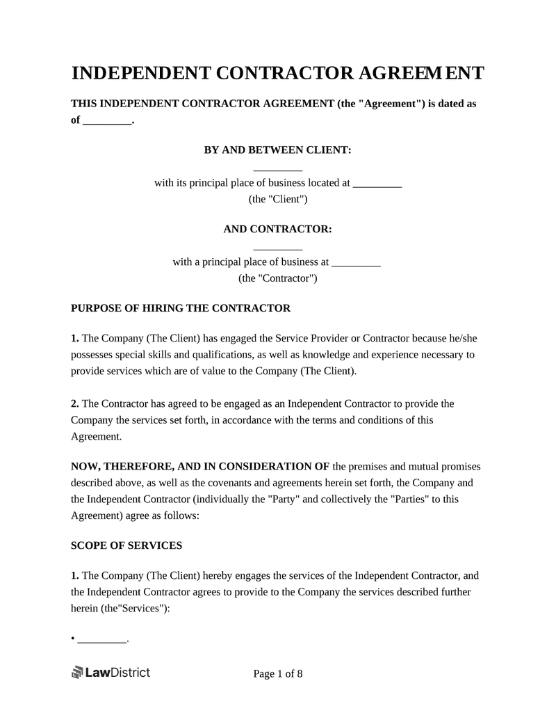 sample independent contractor agreement template sample independent contractor agreement template