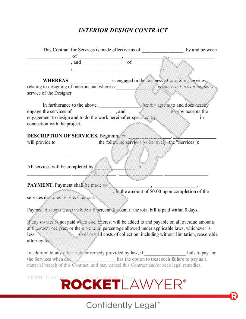 sample interior design agreement template sample interior design agreement template