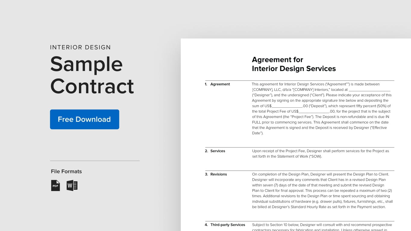 sample interior design agreement template sample interior design agreement template