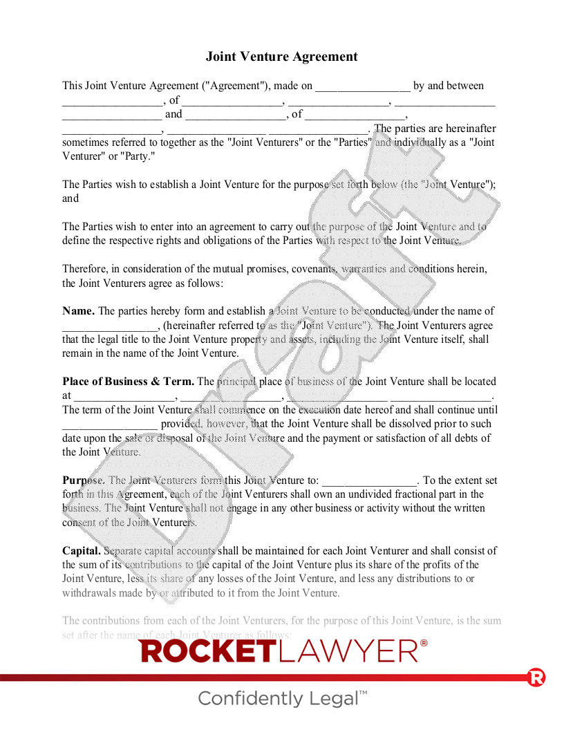 sample joint venture agreement template sample joint venture agreement template