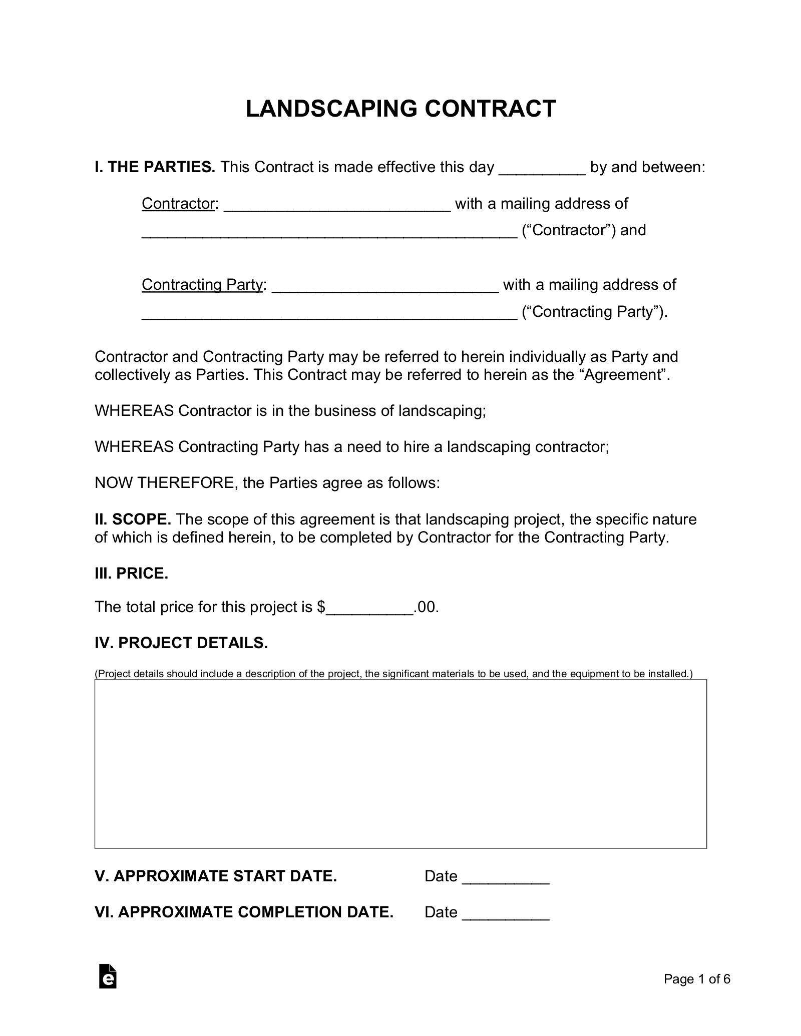 sample landscape contract agreement template sample landscape contract agreement template