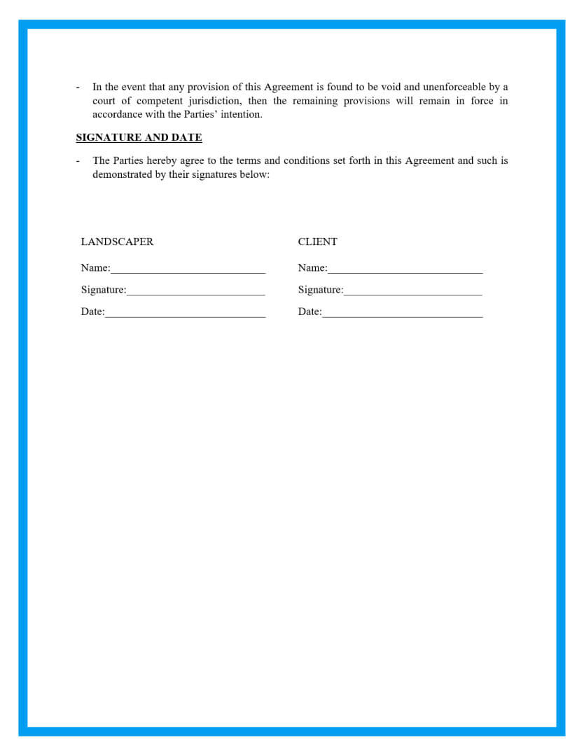 sample lawn care service agreement template sample lawn care service agreement template