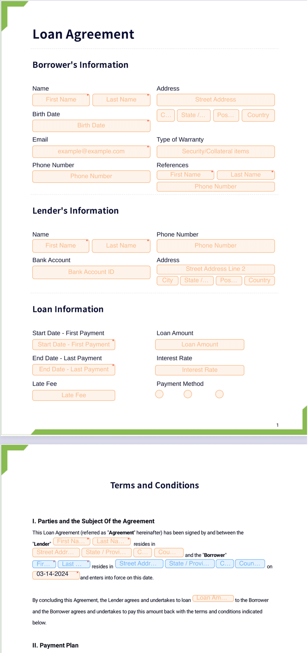 sample loan agreement template sample loan agreement template
