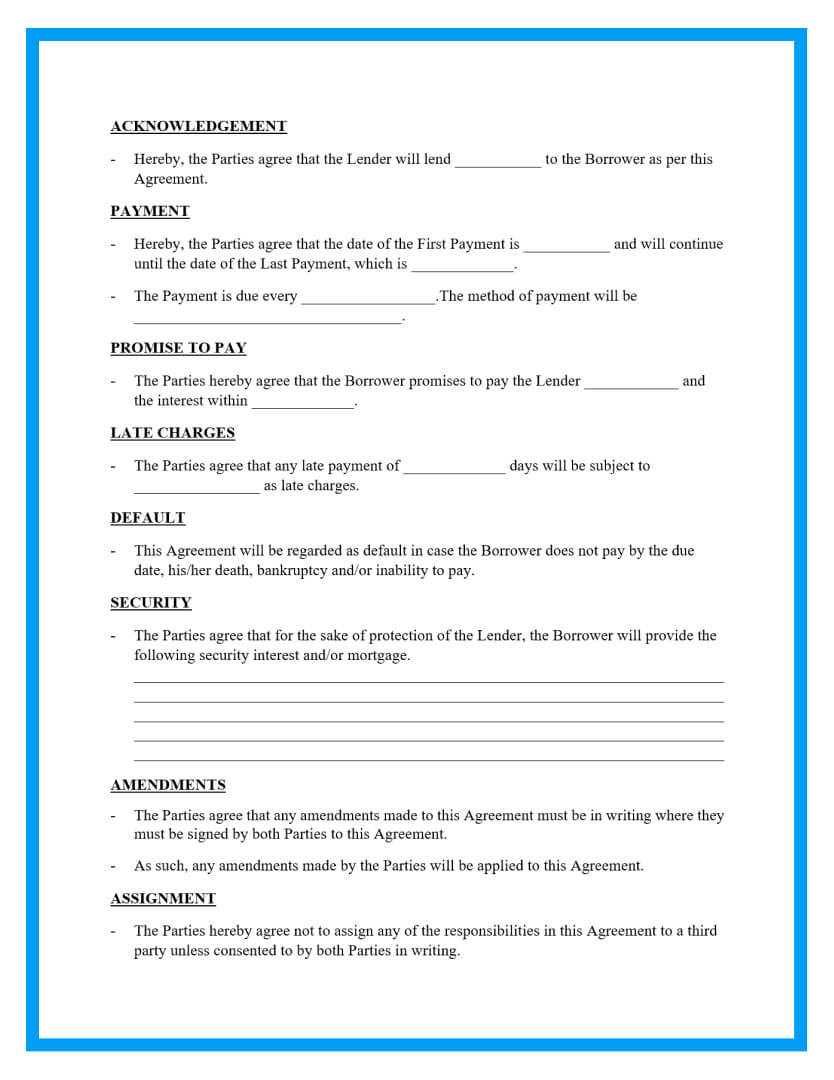 sample loan agreement template sample loan agreement template