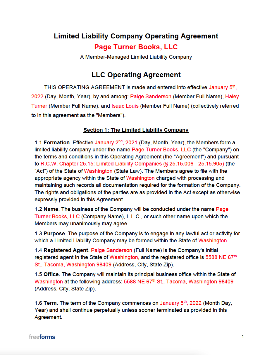 sample multiple member llc operating agreement template sample multiple member llc operating agreement template