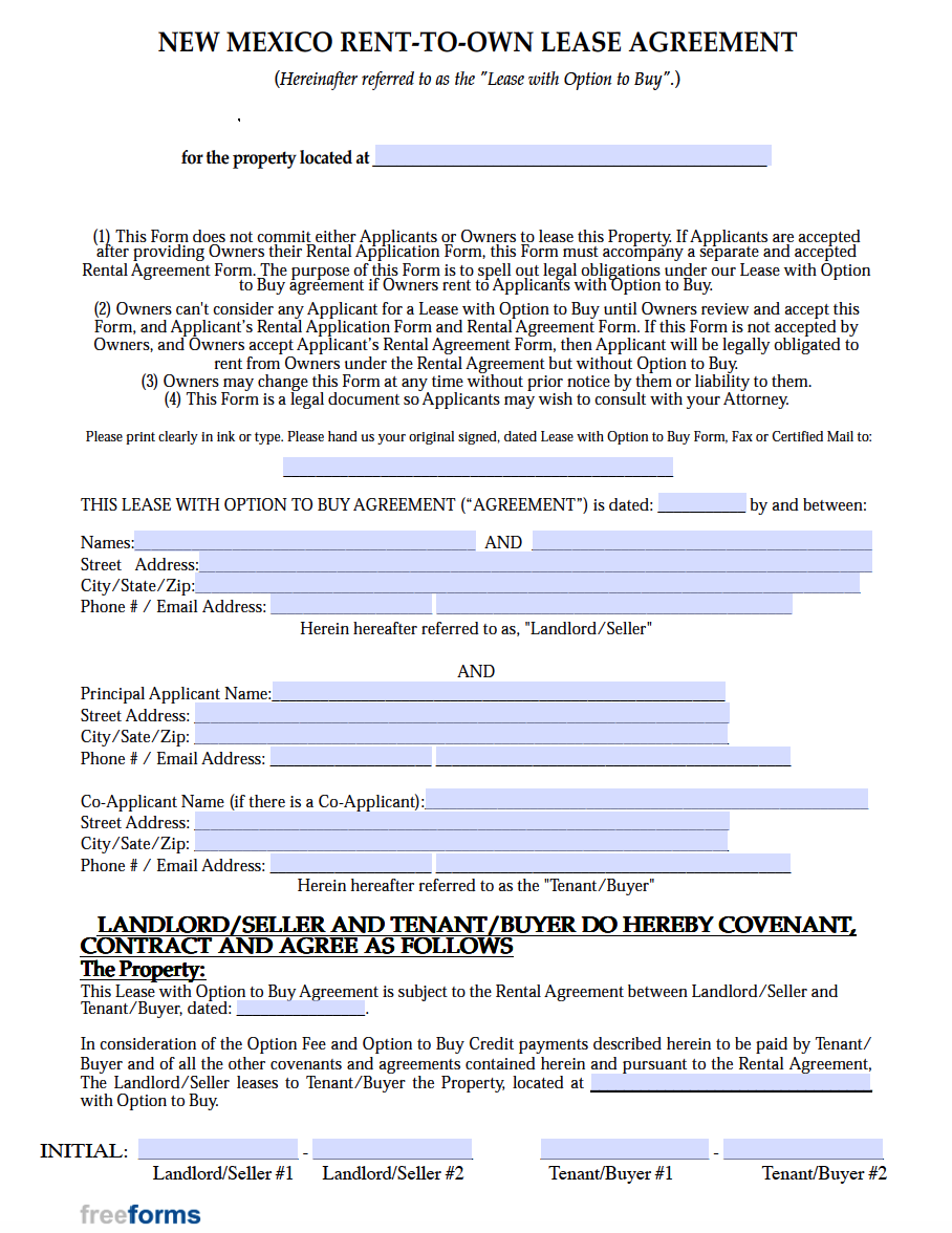 sample lease to own rental agreement template sample lease to own rental agreement template