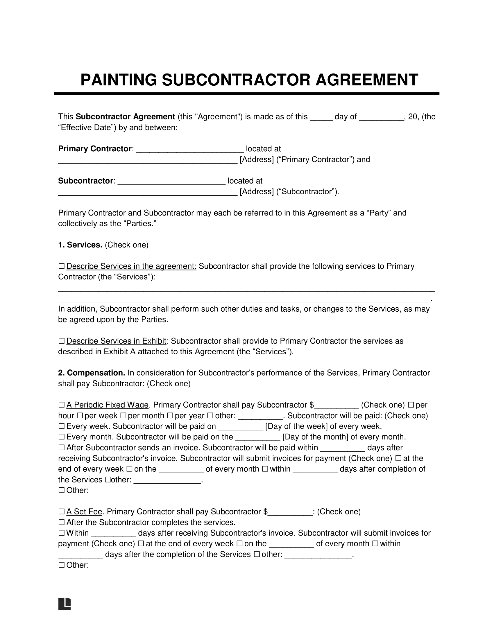 sample painting agreement template sample painting agreement template