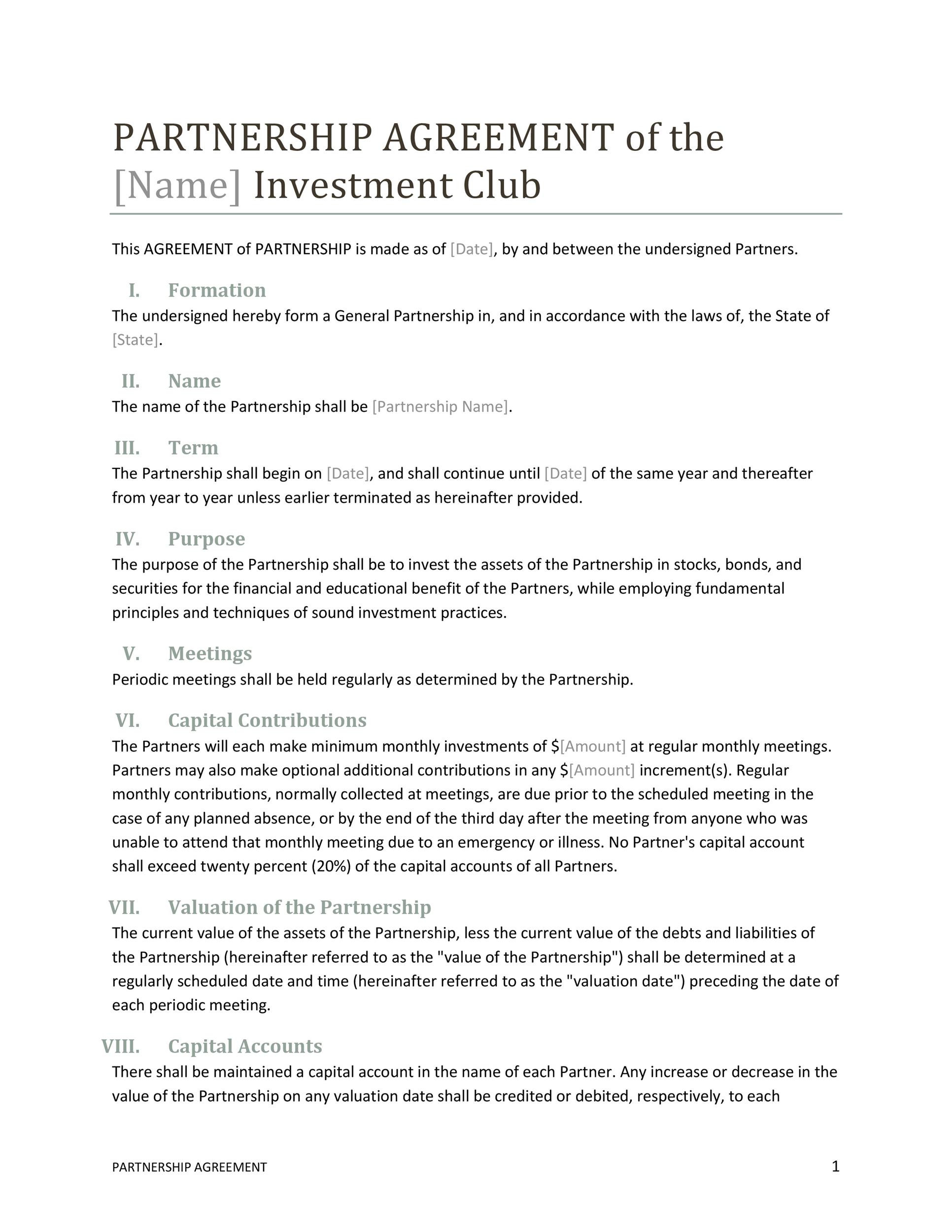 sample general partnership agreement template sample general partnership agreement template