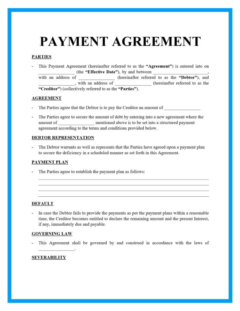 sample payment contract agreement template sample payment contract agreement template