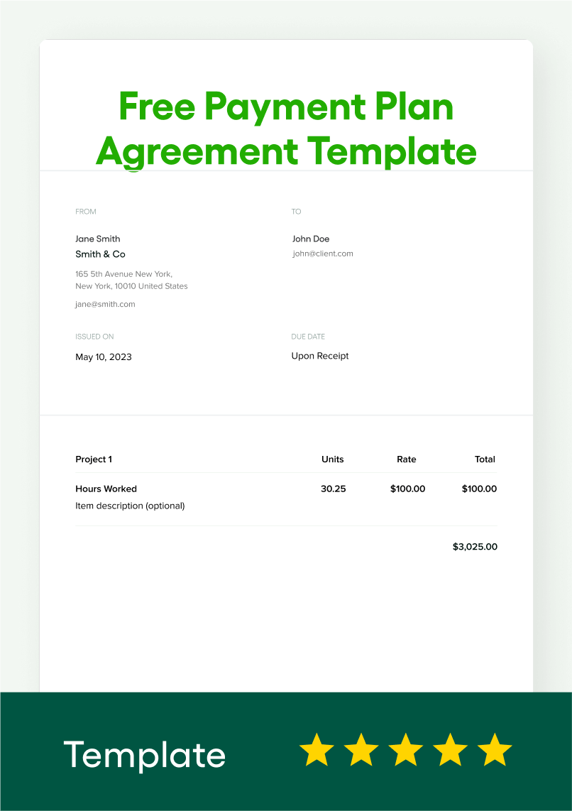 sample payment plan agreement template sample payment plan agreement template
