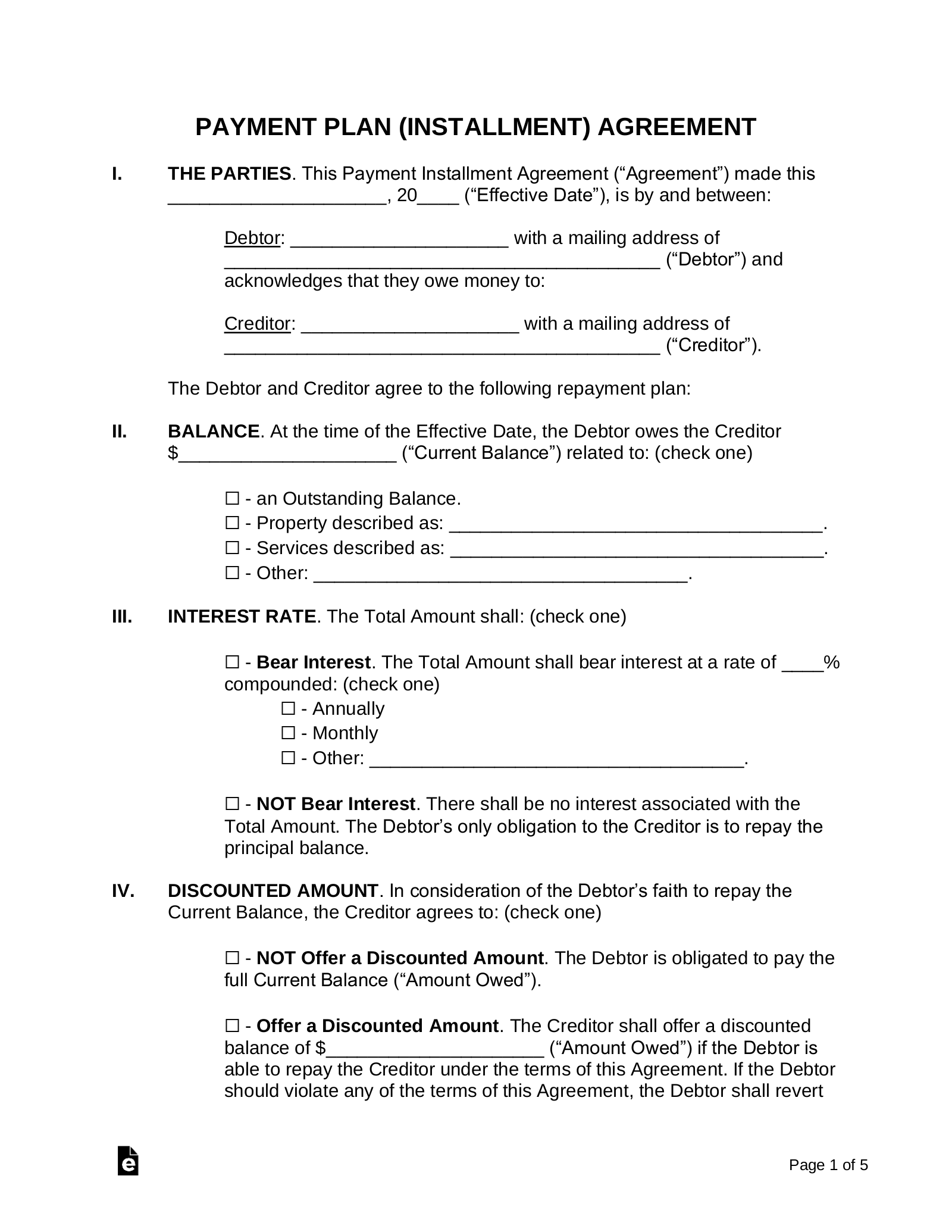 sample payment plan agreement template sample payment plan agreement template