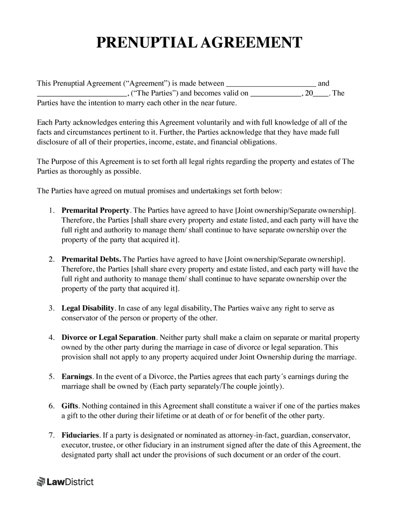 sample prenuptial agreement template sample prenuptial agreement template