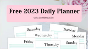 free printable 2023 daily planner
