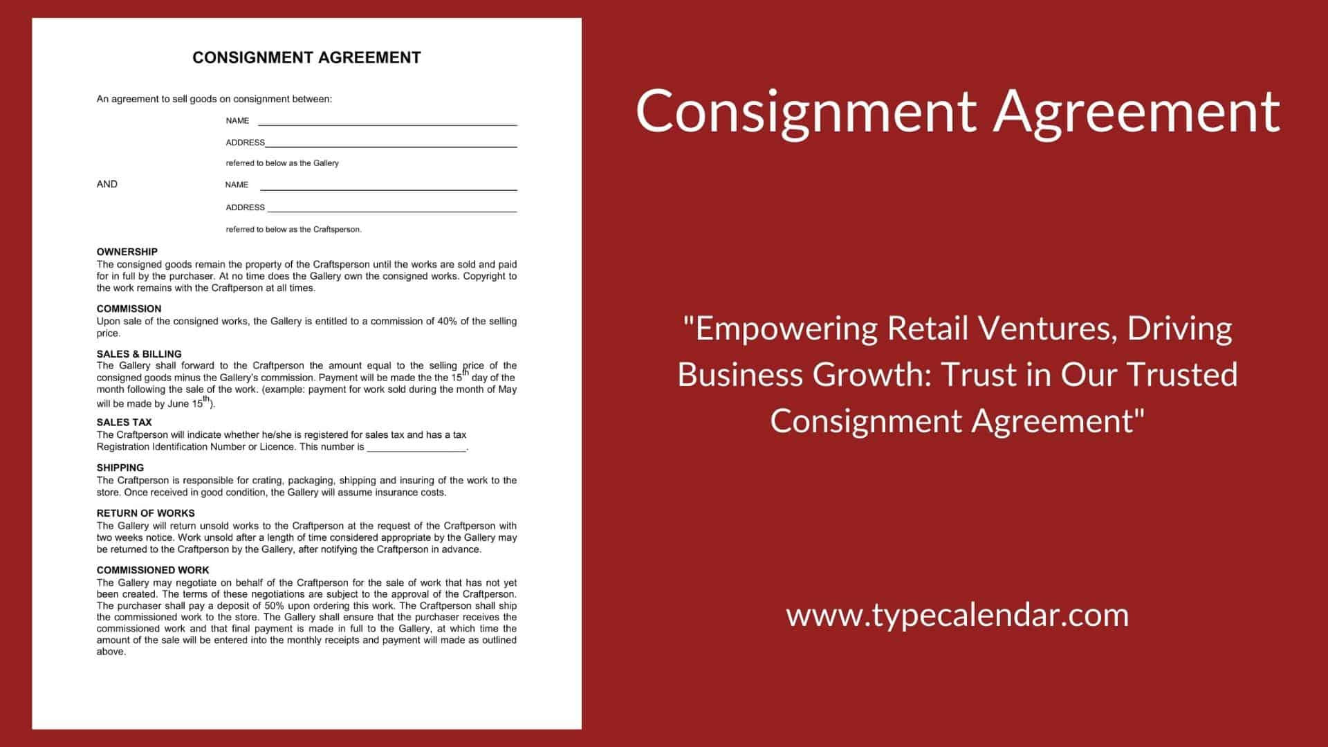 sample consignment agreement template sample consignment agreement template