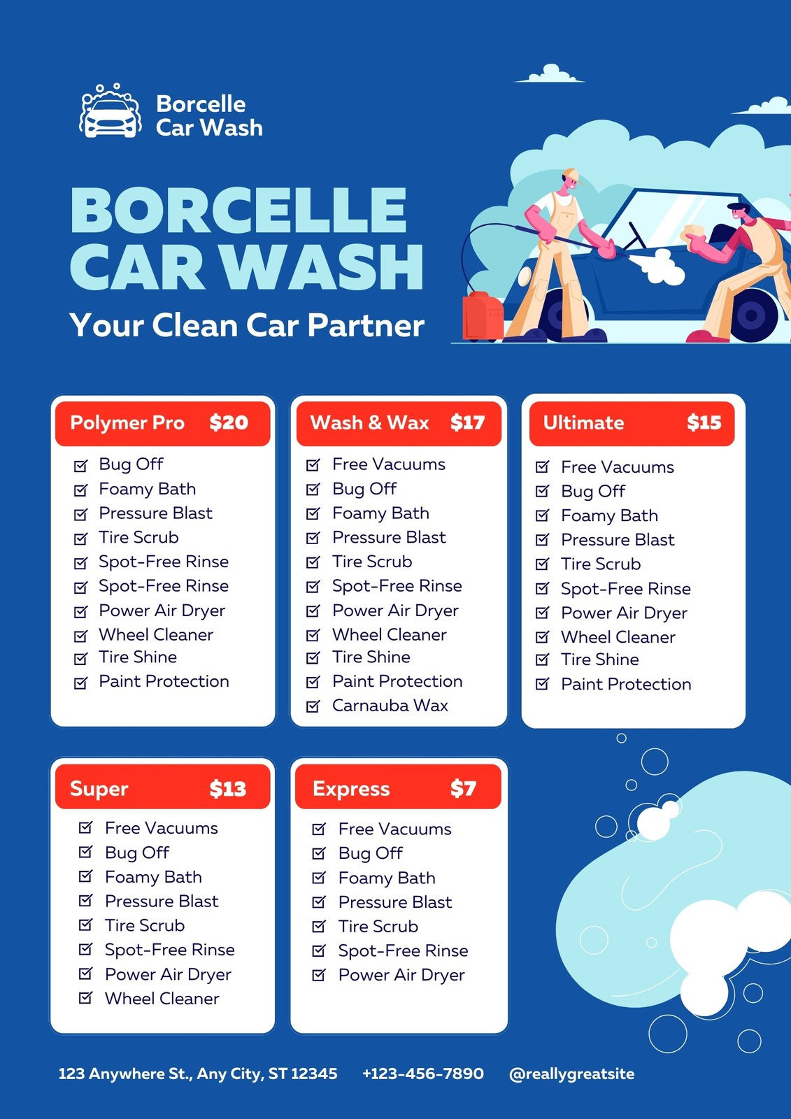 sample Car Wash Price List Template sample Car Wash Price List Template