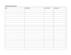 free printable editable contact list