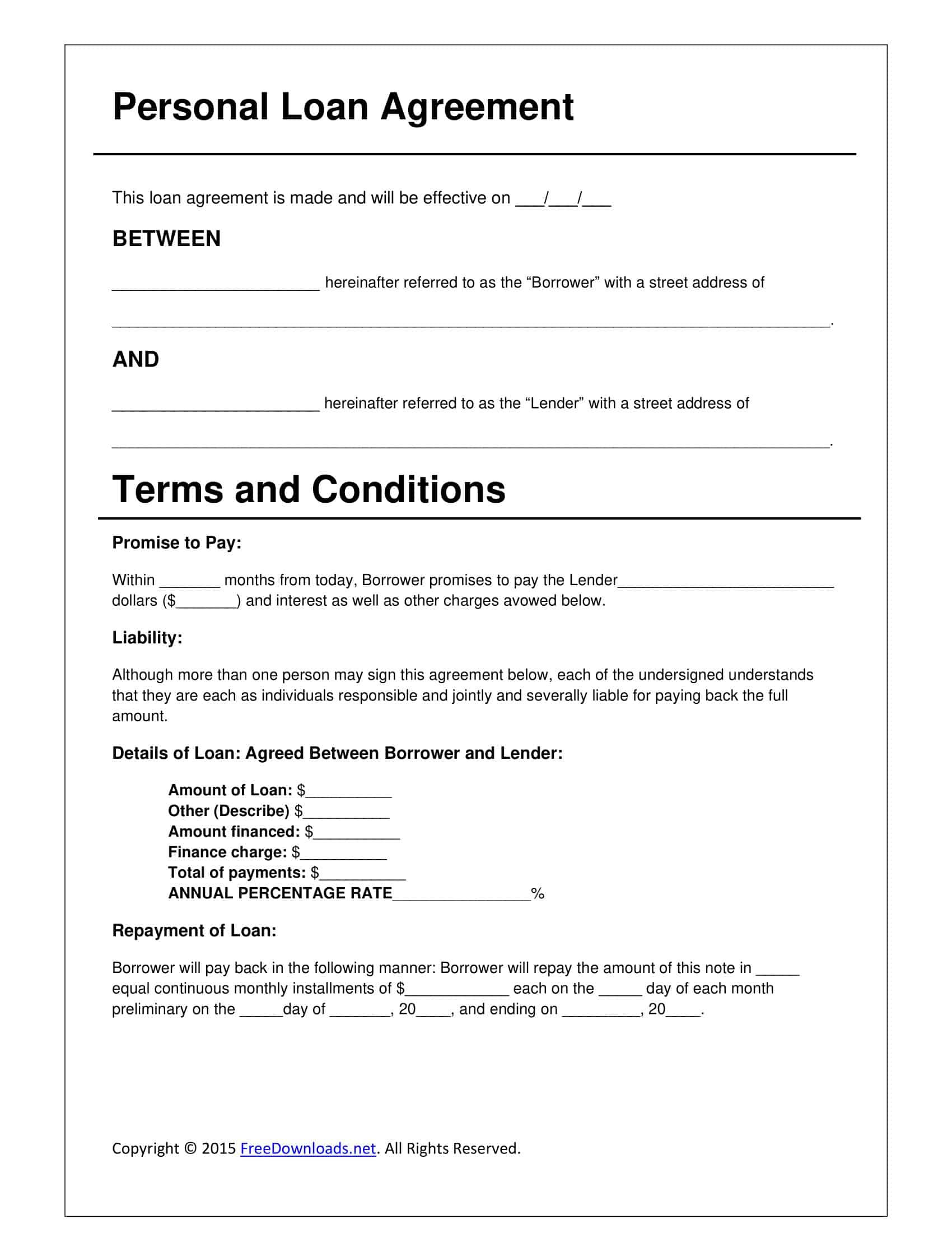 sample family loan agreement template sample family loan agreement template