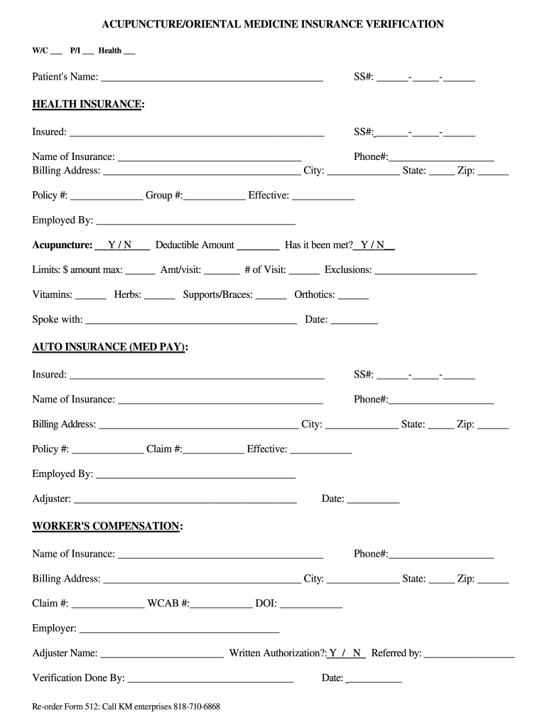 Free printable insurance verification form: Fill out & sign online Free printable insurance verification form: Fill out & sign online