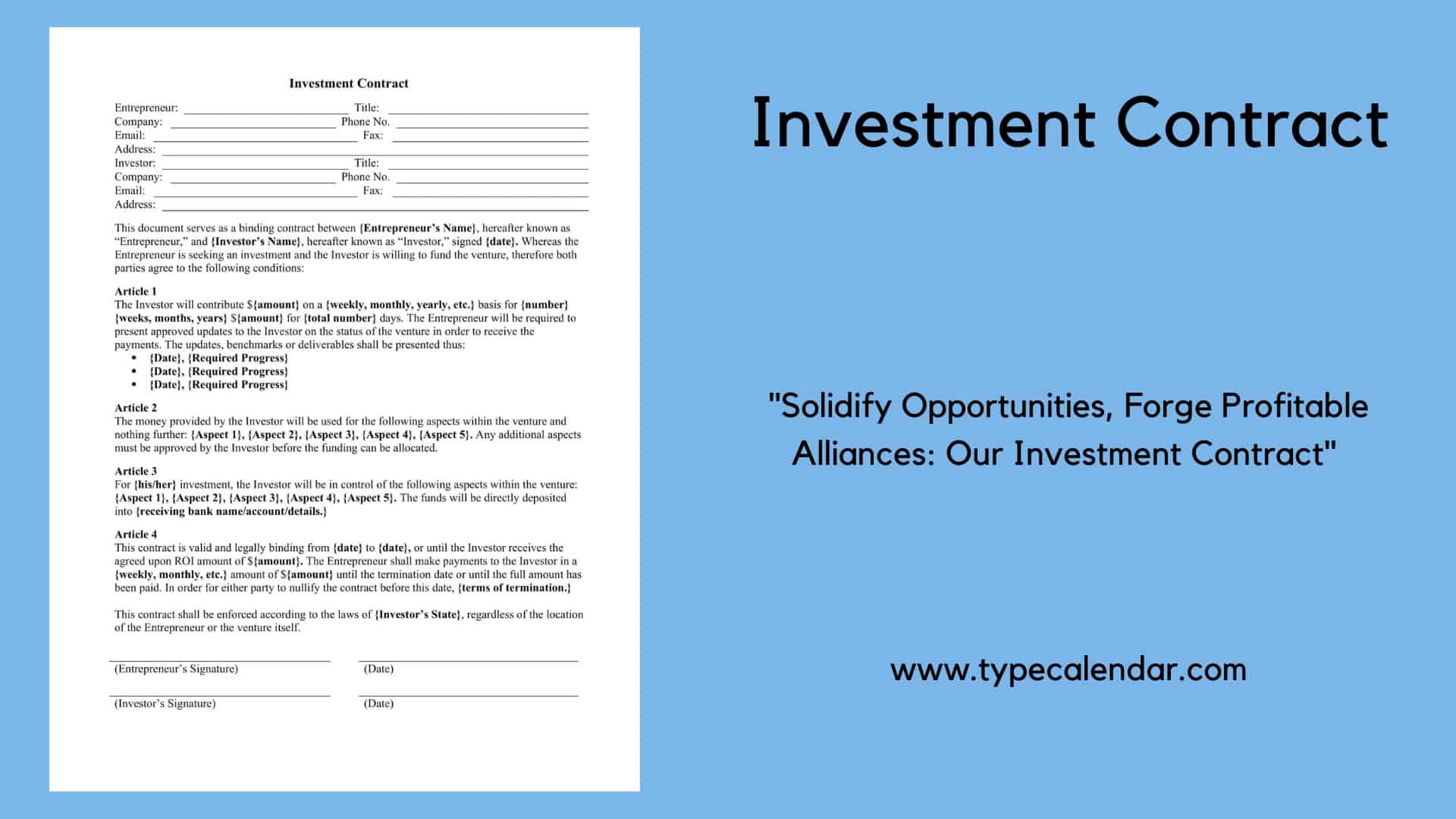sample investment agreement template sample investment agreement template